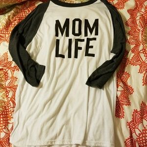 Large Mom Life Baseball Tee